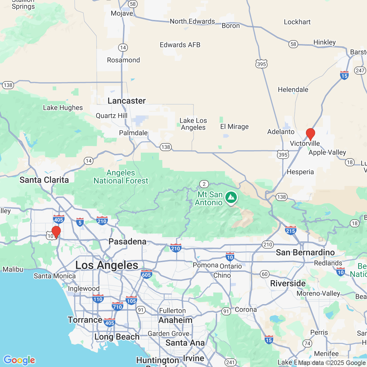 Google map image of our locations