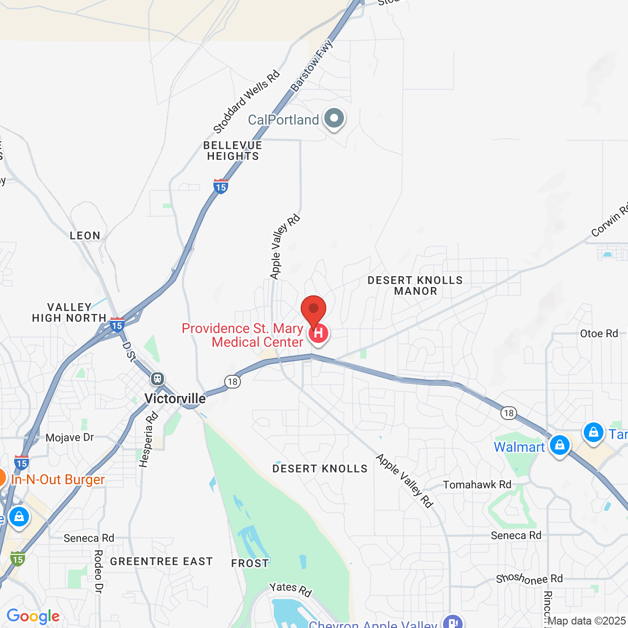 Google map image of our location in 16127 Kasota Road  Apple Valley, CA